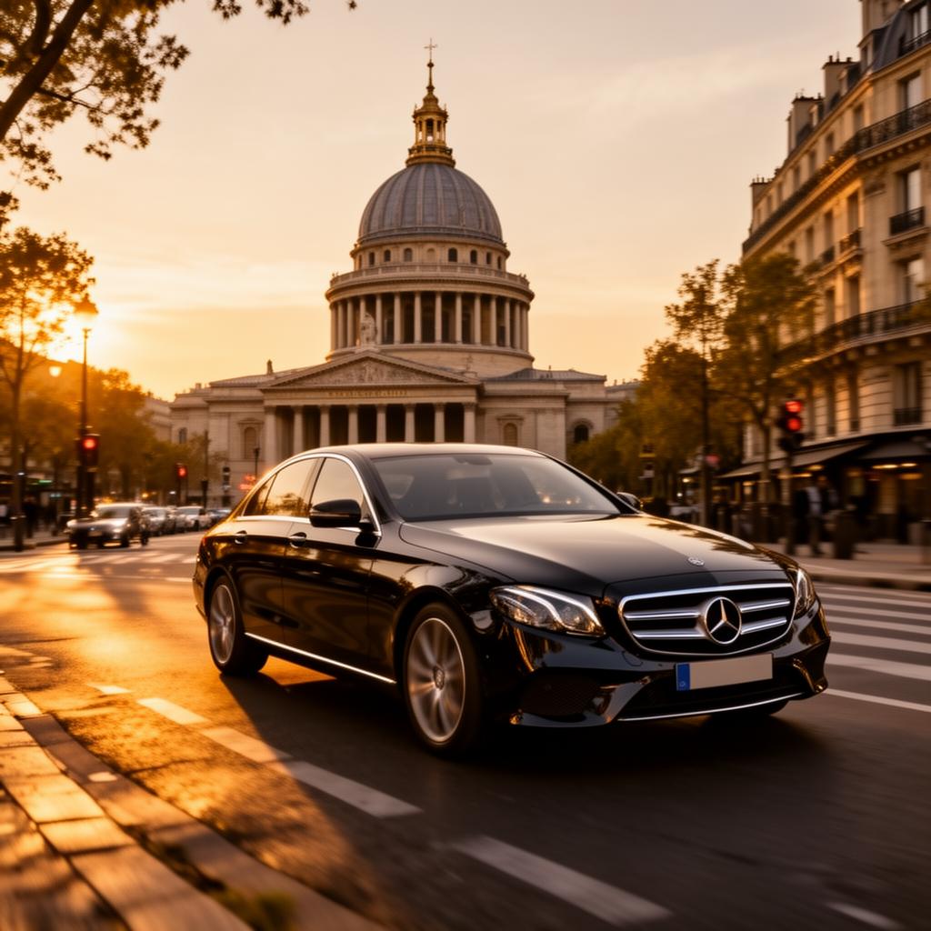 Mercedes Classe E Avenue Montaigne pour shopping de luxe
